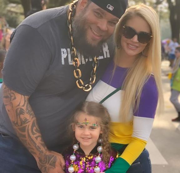 Tyrus with his wife, Ingrid Rinck, and daughter